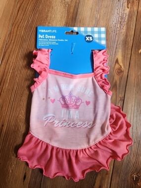 Vibrant Pink 'I'm a Princess' Pet Dress - XS